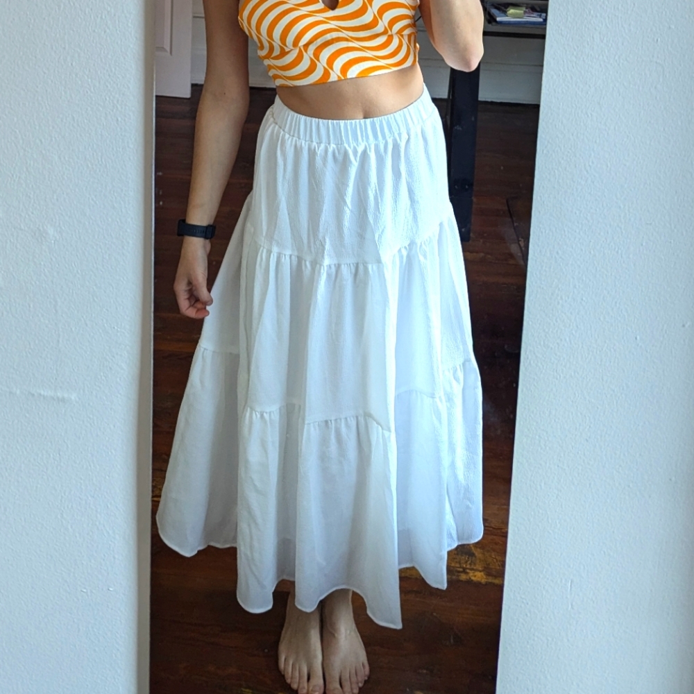 Elegant White Maxi Skirt